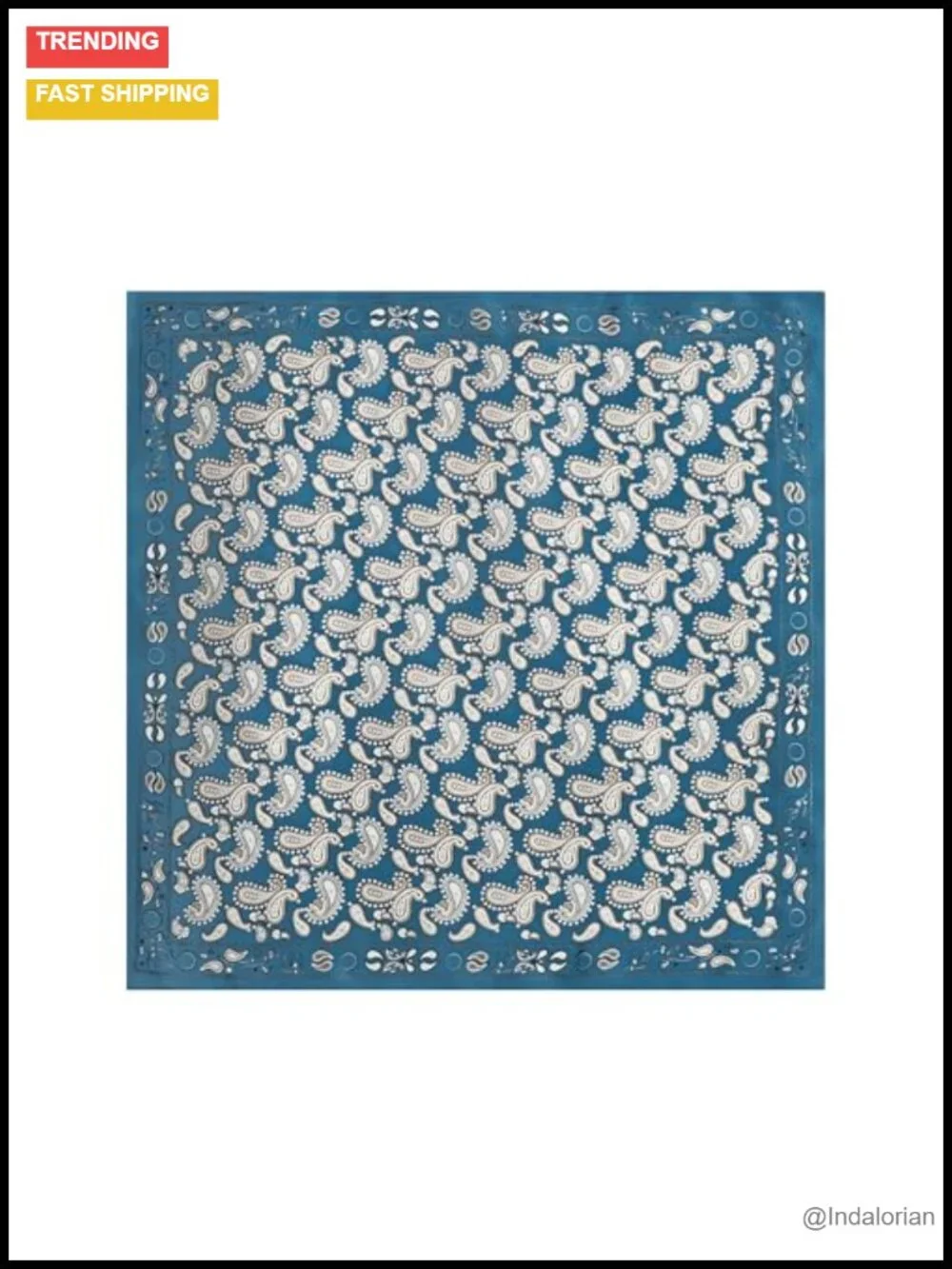 Paisley Satin Head Scarf Silk-Like Hair Scarf Vintage Bandana Large Square